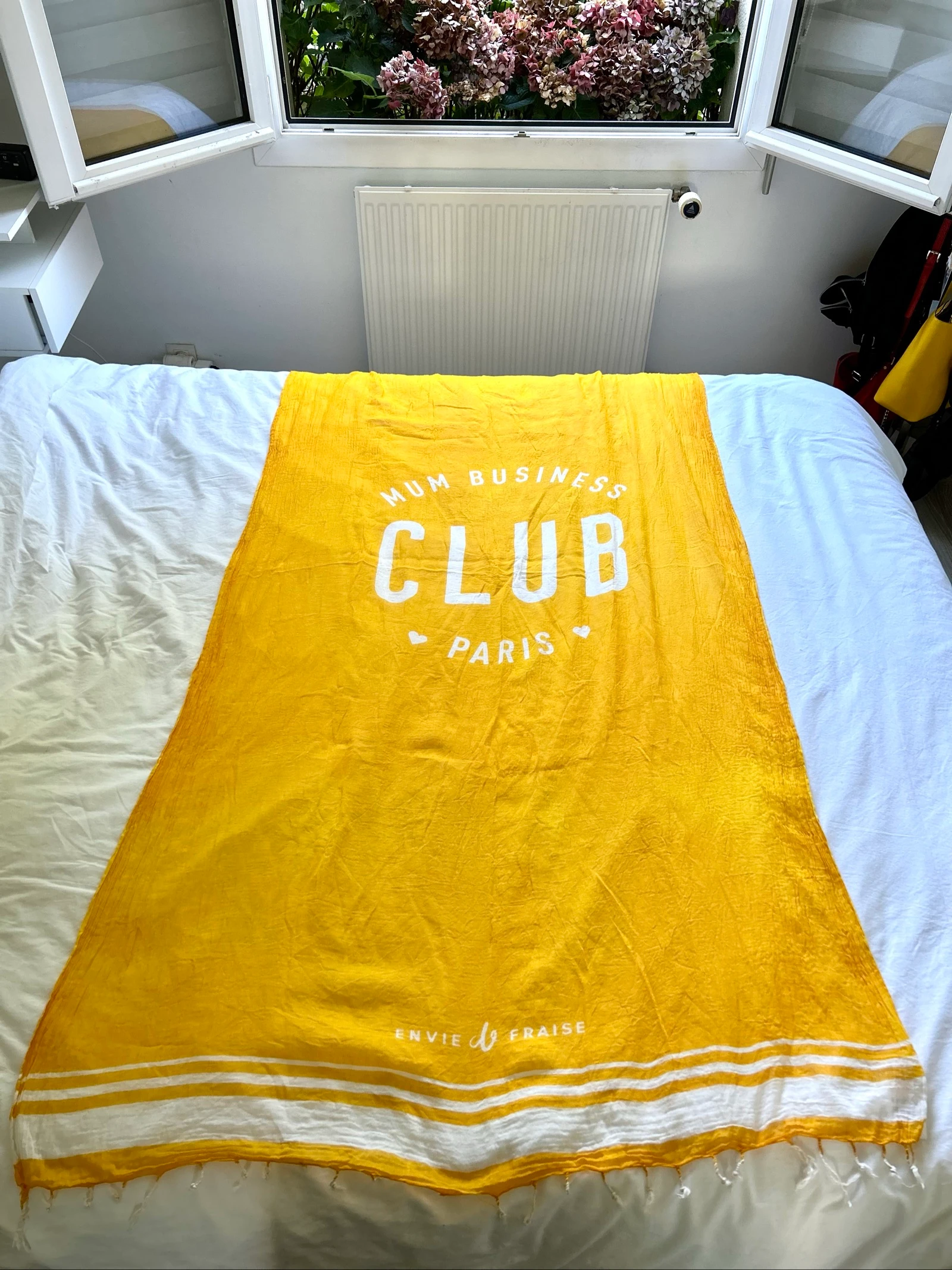 Paréo de plage jaune vif 100% coton Envie de Fraise